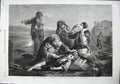 Old Antique Print 1864 Fine Art Saved Sea Shore Family Boy Topham Painter 19th