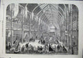Original Old Antique Print 1864 Exhibition Arts Manufactures Dublin Ireland