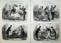 Original Old Antique Print 1864 Pictorial Christmas Charade Men Women Syllable