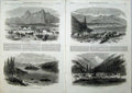 Old Antique Print Columbia 1864 Parsonville Harrison Lake Indian Village 19th