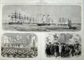 Antique Old Print Prince Wales Denmark1864 Osborne Ship Copenhagen Palace 19th