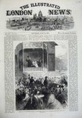 Original Old Antique Print 1865 Emperor Napoleon Longchamps Racecourse Paris