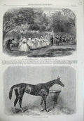 Old Antique Print Games Wymering Hampshire 1865 Ragalia Horse Race Oaks 19th