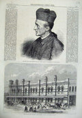 Old Antique Print Manning Catholic Archbishop 1865 Ludgate Hill Railway 19th