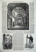 Old Antique Print 1865 Roman Catholic Chapel Ormond Street Leg Dinornis 19th