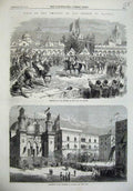 Old Antique Print 1865 Emperor France Algeria Quay Algeirs Residence Art 19th