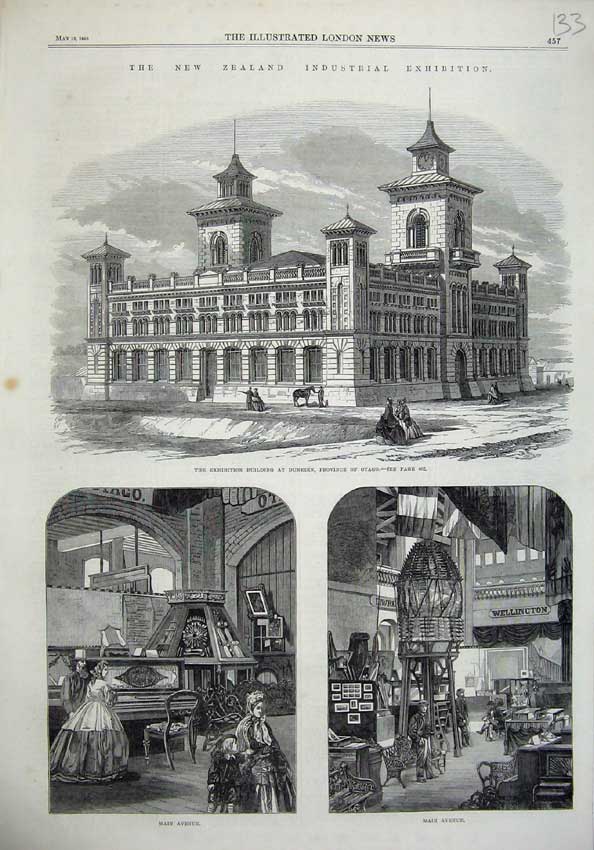 Old Antique Print Exhibition Building Dunedin Province Otago New Zealand