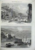 Old Antique Print 1865 New York Broadway Lincoln Czarewitch Villafranca 19th