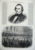 Old Antique Print Andrew Johnson President 1865 President Lincoln America 19th