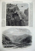 Original Old Antique Print 1865 Wild Tribes Western India Mountain War Bhootan