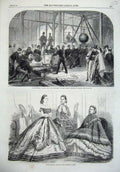 Old Antique Print Paris Fashion 1865 Gun Carriages Dublin Exhibition War 19th