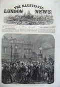 Old Antique Print 1865 Brighton Railway Station Volunteer Review Fine Art 19th