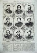 Old Antique Print 1865 Oxford Crew University Boat Race Raikes Wood Brown 19th