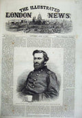 Old Antique Print 1865 Portrait Ulysses Commander-In-Chief Federal Armies 19th