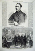 Old Antique Print Massey India 1865 Prince Wales Lambeth Baths Exhibition 19th