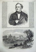 Old Antique Print Benjamin Guinness 1865 Bishops College Lennoxville Art 19th