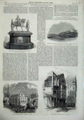 Original Old Antique Print 1865 Liverpool Rifle Brigade Harrow School Southwark