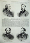 Original Old Antique Print Lord Houghton 1865 Commons Charlemont Hanbury-Tracy