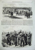 Old Antique Print Surrey Artillery Plumstead 1865 Officers Army Volunteer 19th