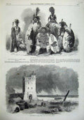 Old Antique Print 1865 Zulu Kaffirs Natal Lighthouse Cape Town Africa Art 19th