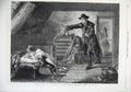 Original Old Antique Print 1865 Fine Art Girl Crying Bed Lost Man House Herrick