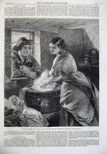 Old Antique Print 1865 Fine Art Rustic Courtship Man Woman Romance Lucas 19th