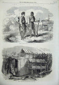 Original Old Antique Print War Bhootan 1865 Armed Siers Stockade Bala Pass 19th