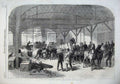 Original Old Antique Print 1865 Dublin Exhibition Armstrong Guns Horse Siers