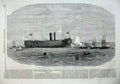 Original Old Antique Print 1865 Iron Clad Fleet Ship H.M.S Agincourt Birkenhead
