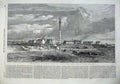 Original Old Antique Print 1865 Metropolitan Drainage Outfall Works Crossness