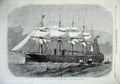Old Antique Print 1865 Iron Clad Fleet Ship H.M.S Minotaur River Thames 19th