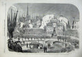 Original Old Antique Print 1865 King Italy New Buildings Piazza Del Duomo Milan