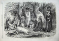 Old Antique Print Fine Art 1865 Embassy Kickapoo Indians Emperor Mexico 19th