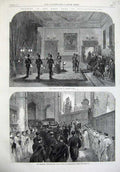 Old Antique Print Funeral Duke Northumberland Alnwick Castle Westminster