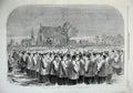 Original Old Antique Print 1865 Funeral Cardinal Wiseman Kensal-Green Cemetery