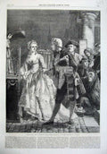 Original Old Antique Print 1865 Robin Adair Man Woman Romance Thomas Victorian