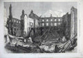 Original Old Antique Print Fine Art 1865 Ruins Surrey Theatre Fire Building