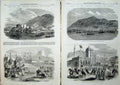 Original Old Antique Print 1865 Napoleon Ships Mosque Bona Arabs Bougiah Stora