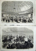 Old Antique Print 1865 Dublin Exhibition Ball Mansion Wales Phoenix Park 19th