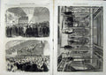 Antique Old Print Prince Wales 1865 Drainage Works Crossness Engine House 19th
