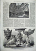 Old Antique Print Eagle Tavern Gracechurch 1865 Crystal Palace Art Prizes 19th