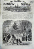 Old Antique Print 1865 Kensington Fruit Horticultural Exhibition Building 19th