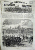 Old Antique Print 1865 Prince Wales Melford Hall Suffolk Lord Alfred War 19th