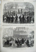 Old Antique Print Guildhall Rifle Volunteer 1865 Horticultural Exhibition 19th