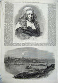 Old Antique Print Justice Lush Judge 1865 Foundation Stone Bridge Prague 19th