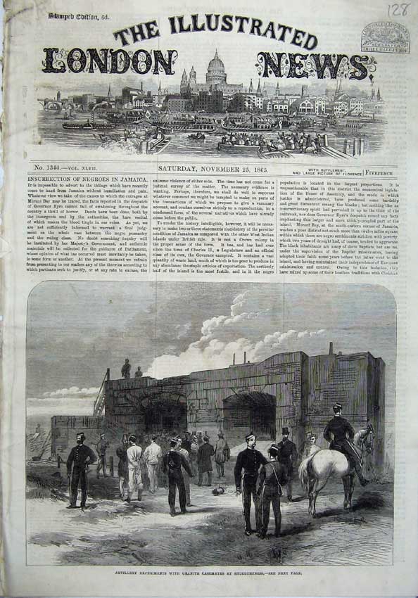 Old Antique Print 1865 Artillery Granite Casemates Shoeburyness Army War 19th