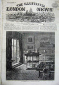 Old Antique Print 1865 Interior Lord Palmerston Study Broadlands Fine Art 19th