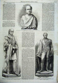 Original Old Antique Print 1865 Bust Bunning Architect Wilson Finance M'Grigor