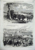Old Antique Print 1865 Floors Castle Kelso Duke Roxburghe New Zealand War 19th