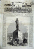 Original Old Antique Print 1865 Statue Dr Jenner Boulogne France 19th